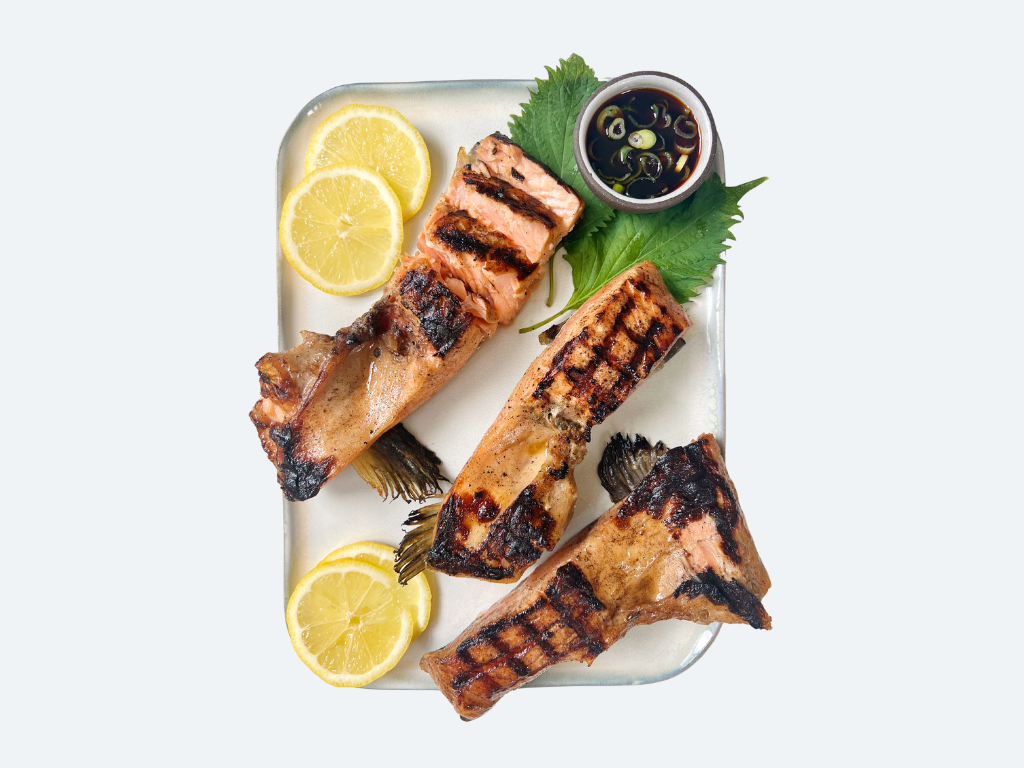 Marinated Grilled Salmon Collars